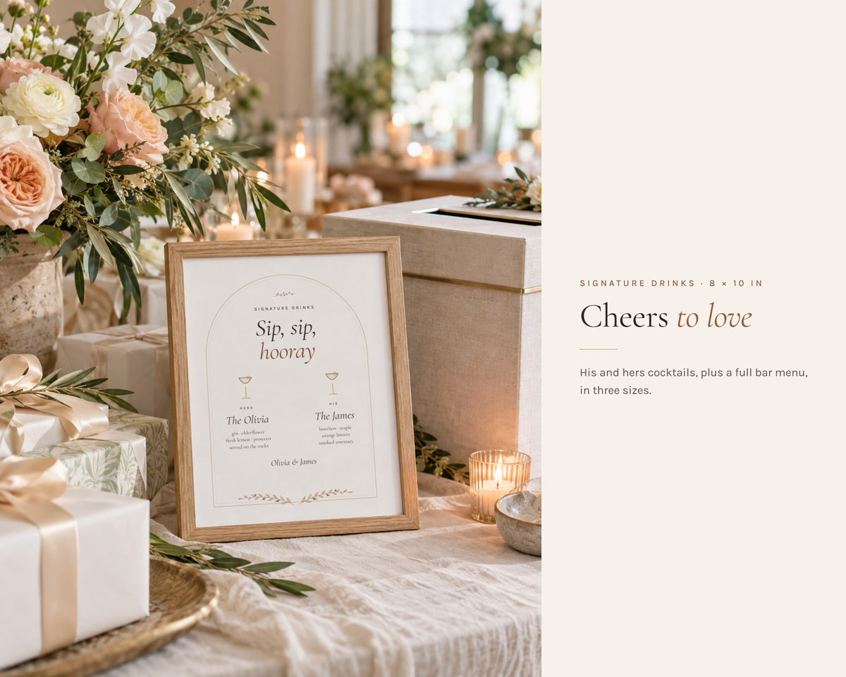 Inside the Wedding Menu Cards printable: sample pages, view 6 of 7