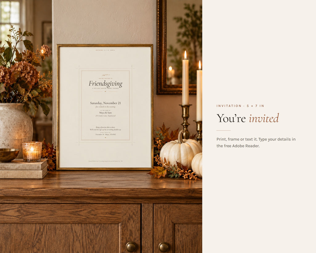 Inside the Friendsgiving Invitation and Potluck Sign Up Sheet printable: sample pages, view 6 of 8