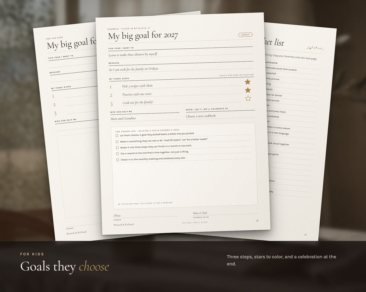 Inside the 2027 Family Goals Workbook printable: sample pages, view 6 of 7