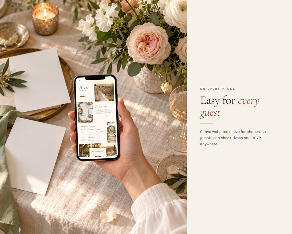 Inside the Wedding Website Canva Template printable: sample pages, view 6 of 8