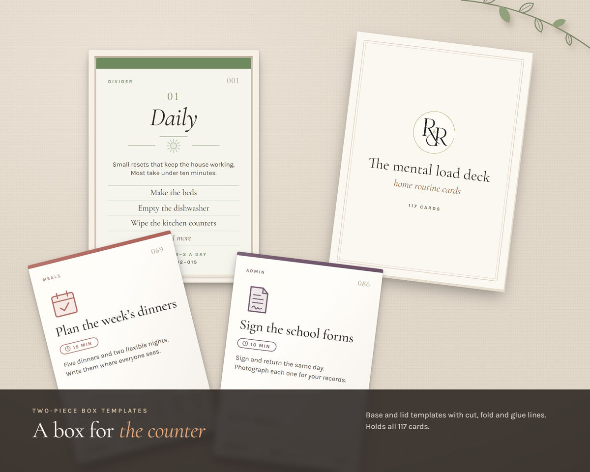 Inside the Home Routine Cards printable: sample pages, view 6 of 8
