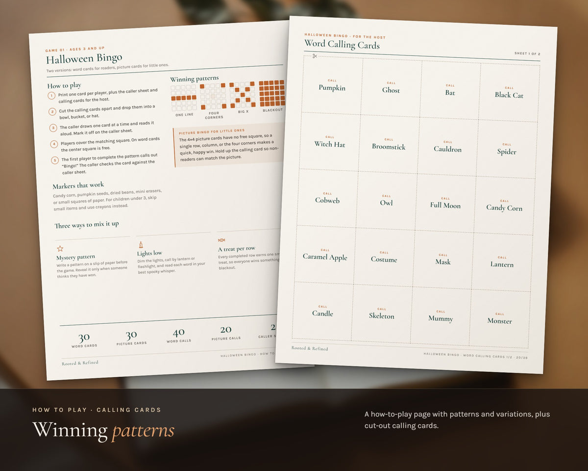 Inside the Halloween Bingo printable: sample pages, view 6 of 8
