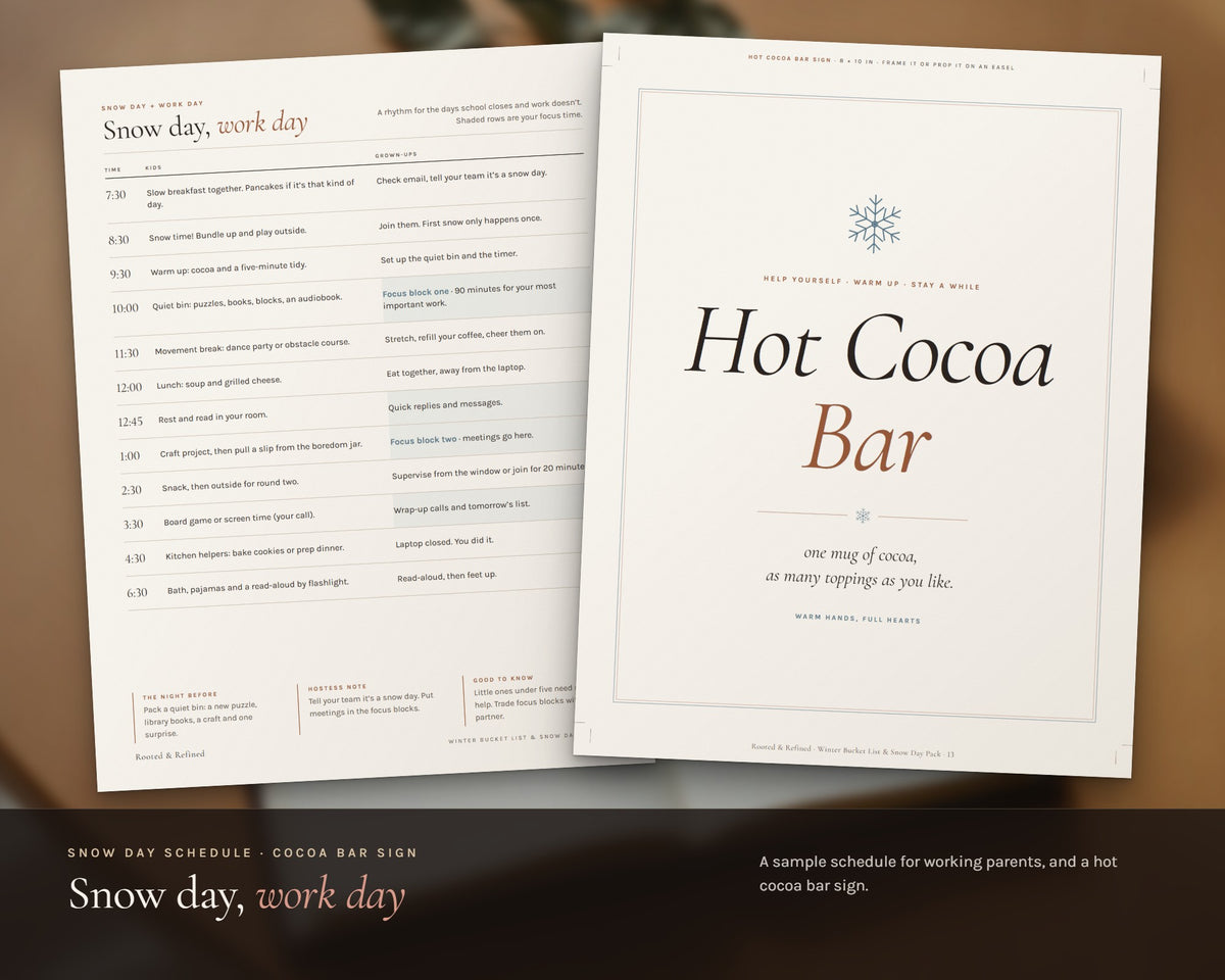 Inside the Winter Bucket List printable: sample pages, view 6 of 8
