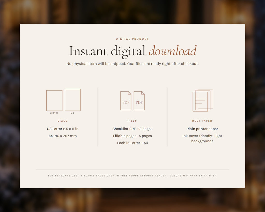 Inside the Christmas Countdown Checklist printable: sample pages, view 6 of 6