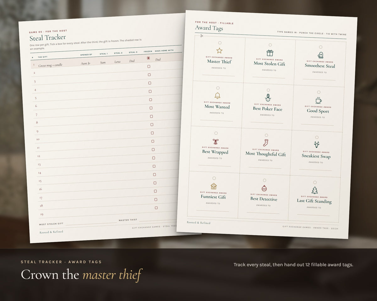 Inside the 8 White Elephant & Gift Exchange Games printable: sample pages, view 6 of 8