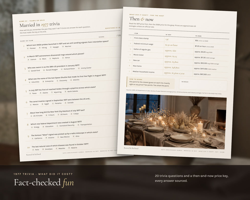 Inside the 50th Anniversary Party Games printable: sample pages, view 6 of 8