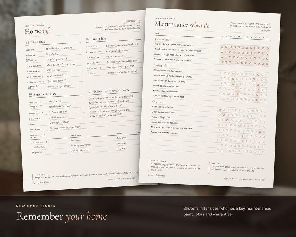 Inside the Moving Planner printable: sample pages, view 6 of 8
