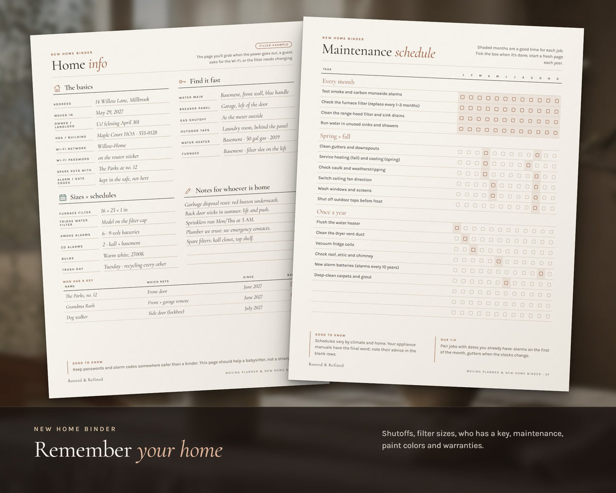Inside the Moving Planner printable: sample pages, view 6 of 8