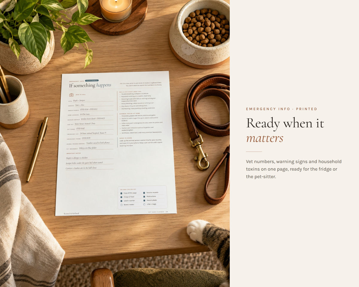 Inside the Pet Care Planner printable: sample pages, view 6 of 7