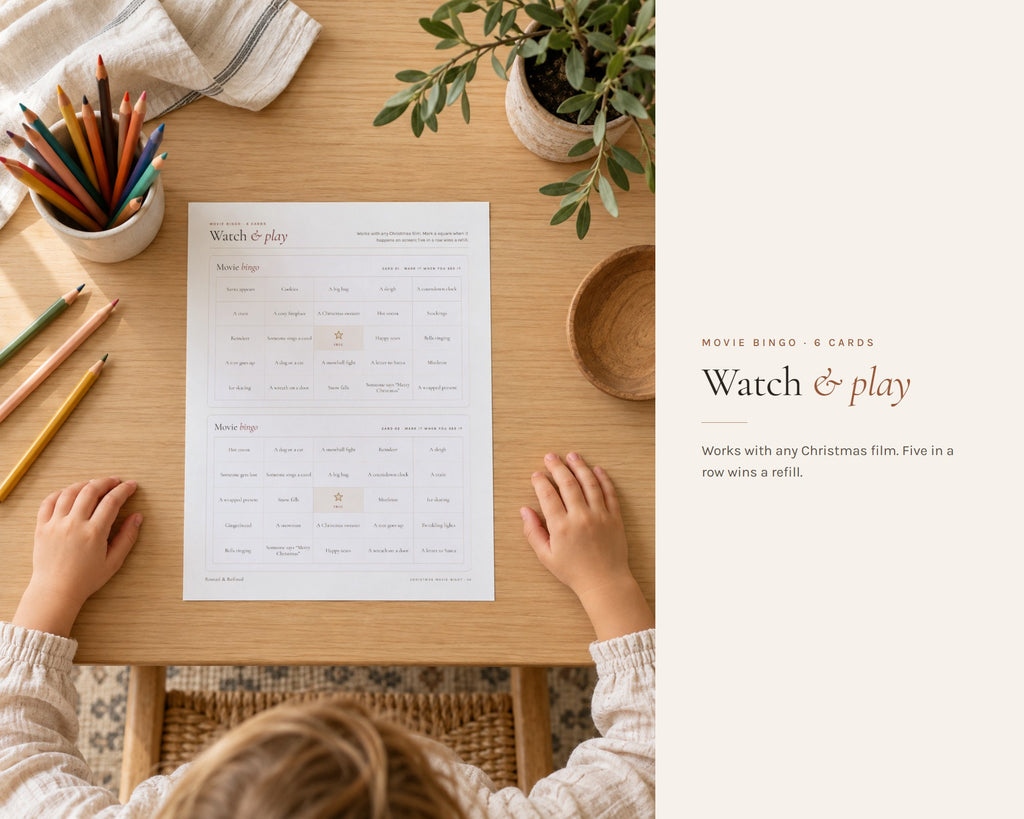 Inside the Christmas Movie Night printable: sample pages, view 6 of 8