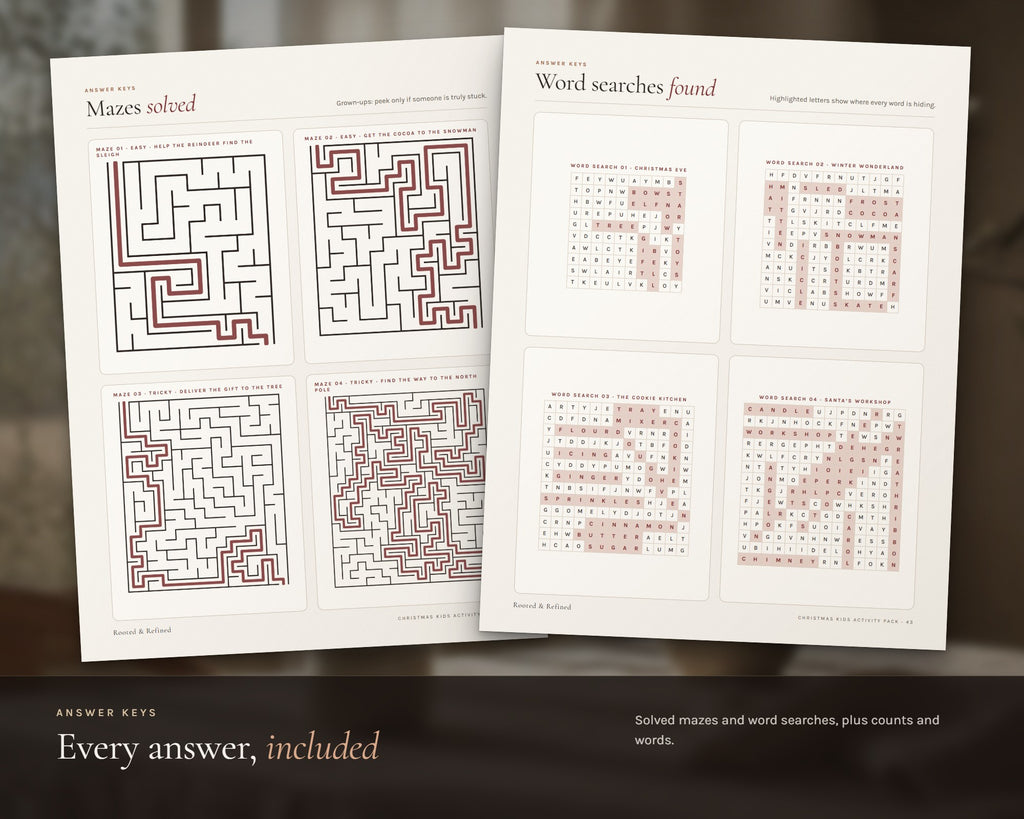 Inside the Christmas Activity Pack for Kids printable: sample pages, view 6 of 8