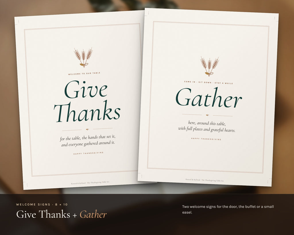 Inside the Thanksgiving Menu and Place Cards printable: sample pages, view 6 of 8