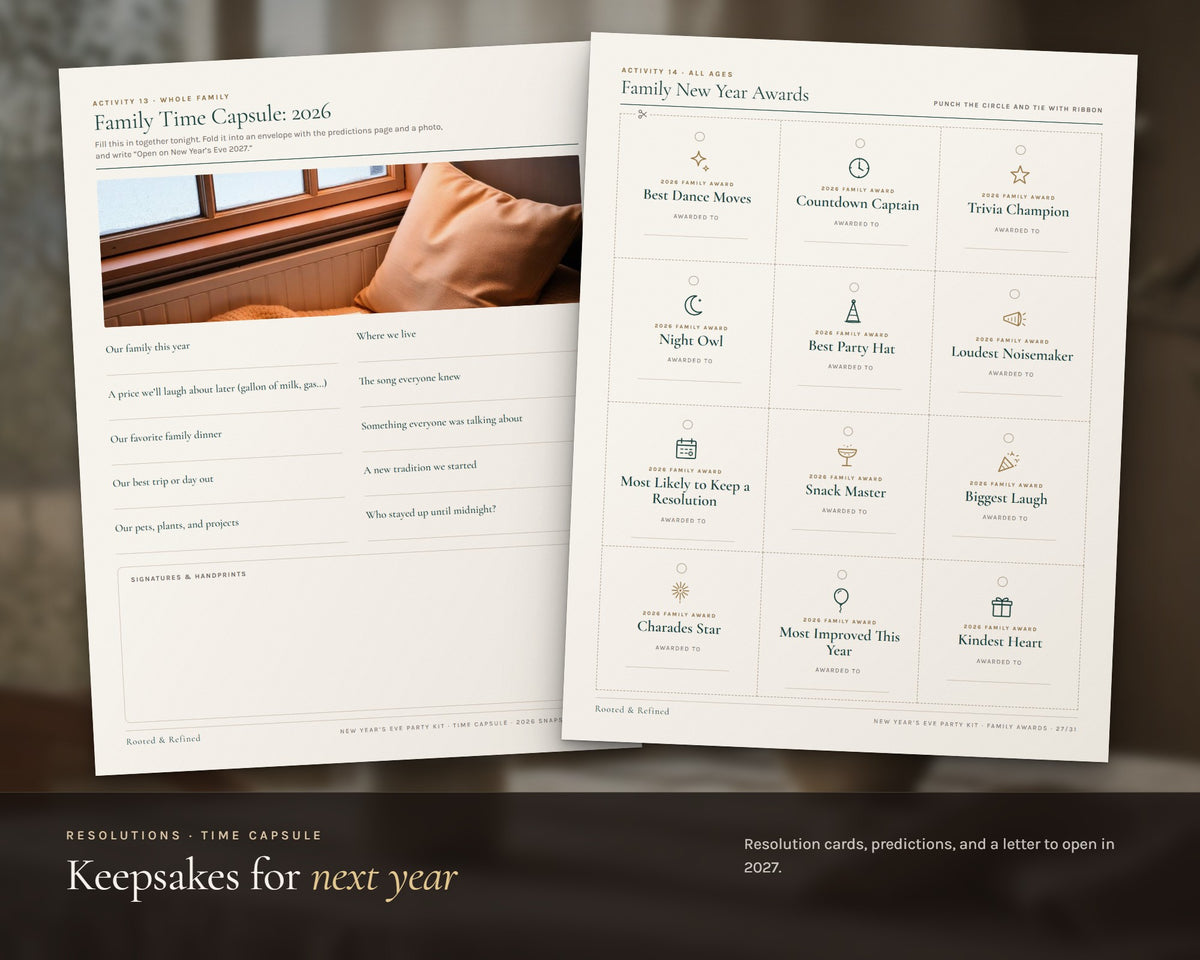 Inside the New Year's Eve Games 2027 printable: sample pages, view 6 of 8
