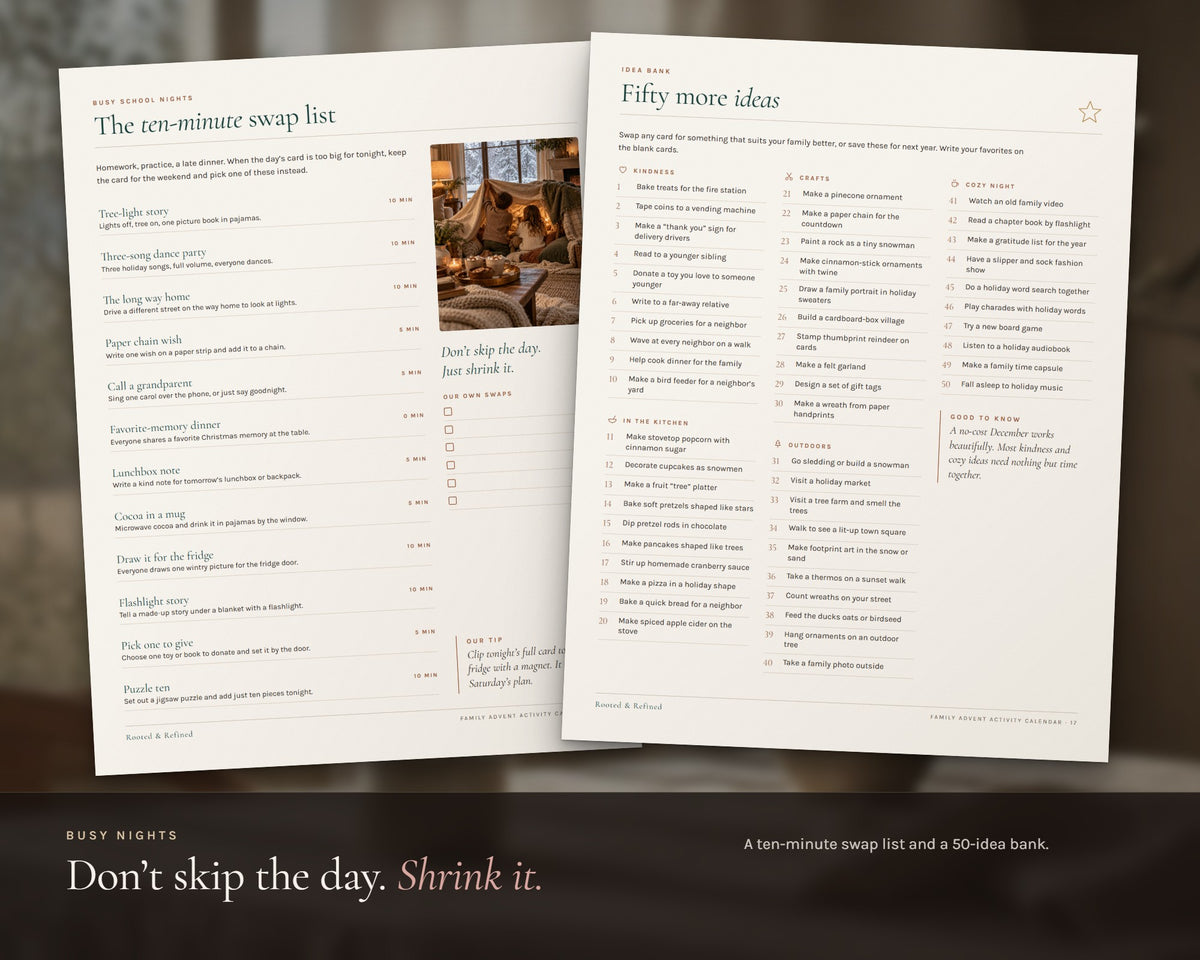 Inside the Advent Calendar Activity Cards printable: sample pages, view 6 of 7