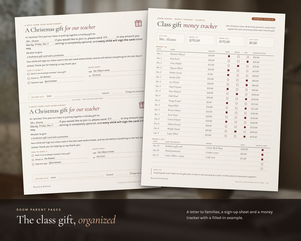 Inside the Teacher Christmas Gift Tags printable: sample pages, view 6 of 8