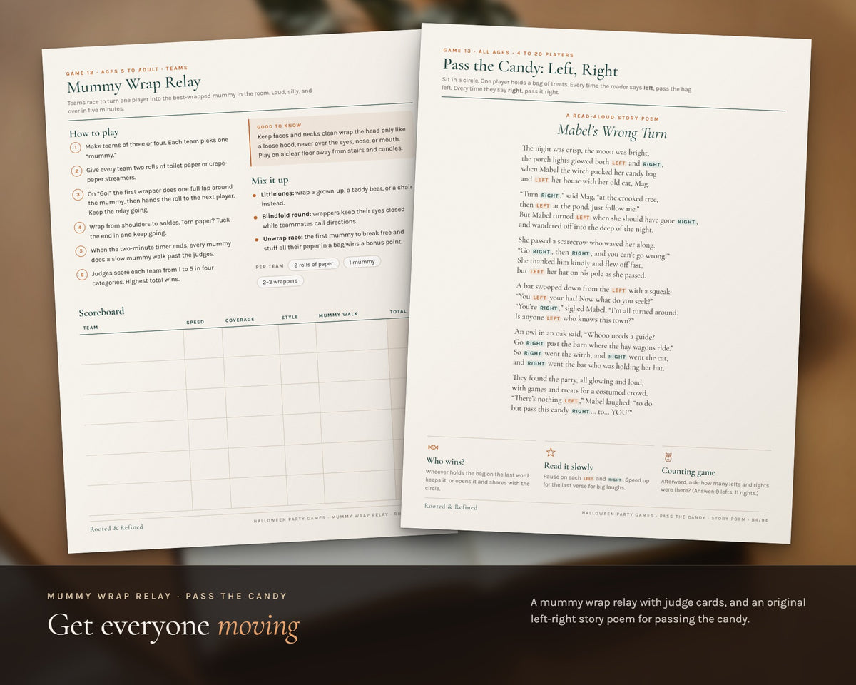Inside the Halloween Party Games Bundle printable: sample pages, view 6 of 8