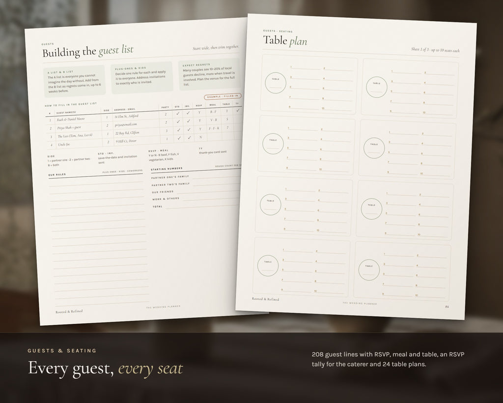 Inside the Wedding Planner printable: sample pages, view 6 of 8