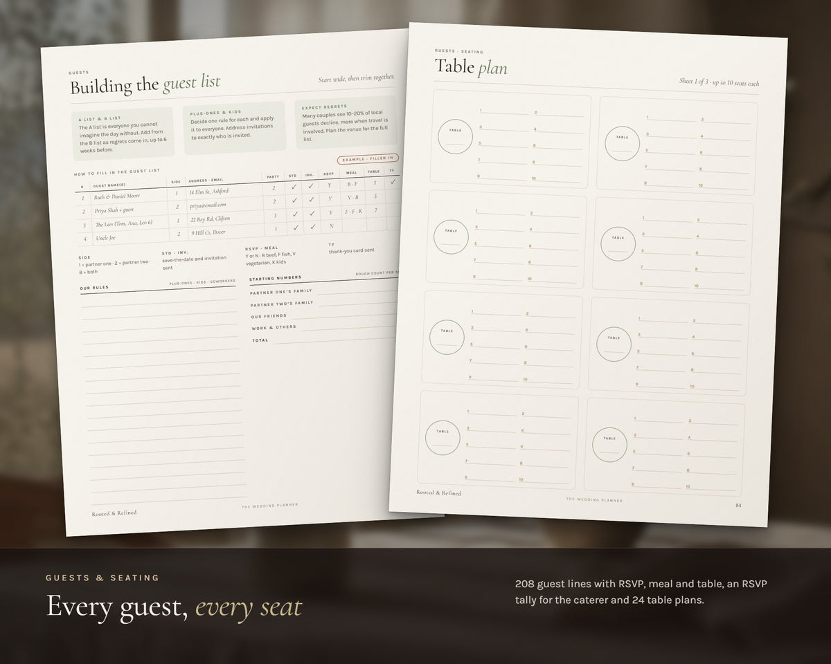 Inside the Wedding Planner printable: sample pages, view 6 of 8