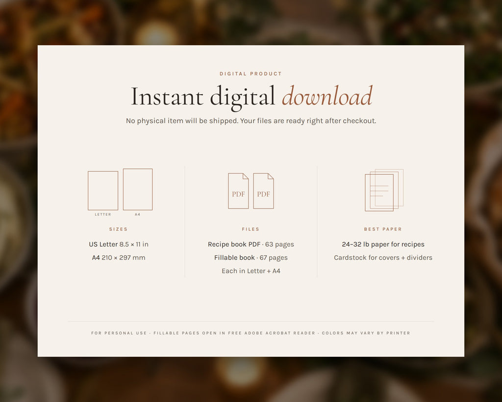 Inside the Family Recipe Book Template printable: sample pages, view 7 of 7