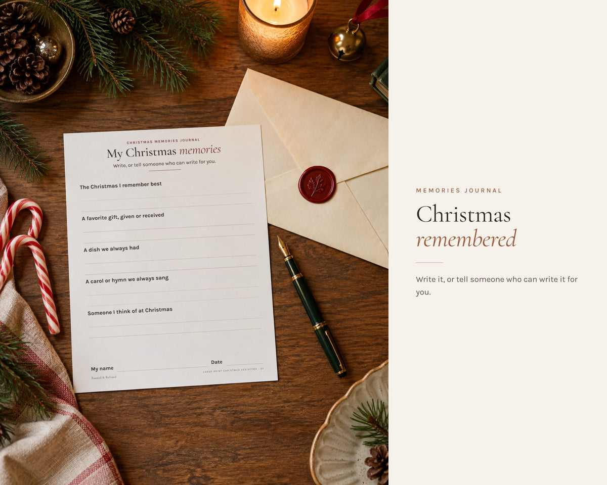 Inside the Large Print Christmas Activities for Seniors printable: sample pages, view 7 of 8