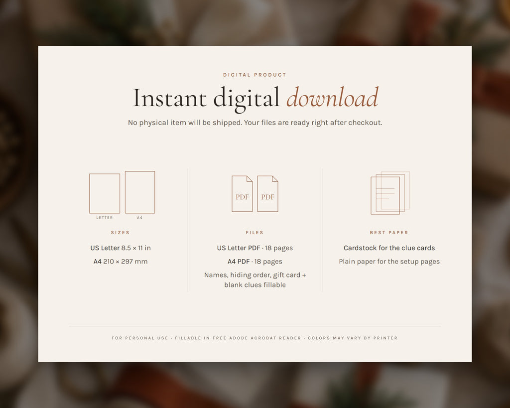 Inside the Christmas Present Scavenger Hunt for Kids printable: sample pages, view 7 of 7