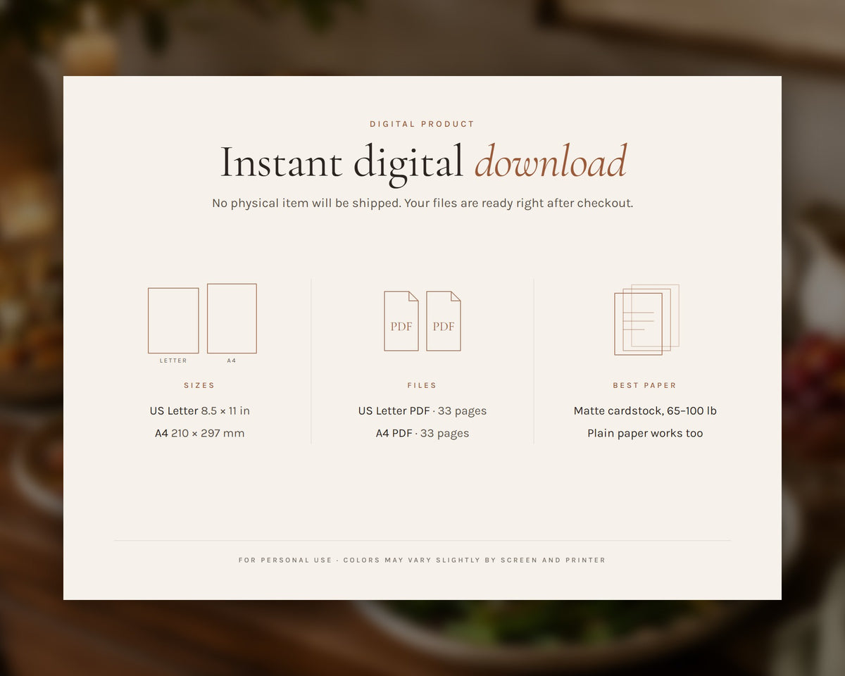 Inside the Thanksgiving Recipe Cards printable: sample pages, view 7 of 7