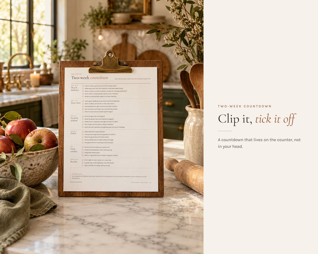 Inside the Holiday Hosting Checklist printable: sample pages, view 7 of 8