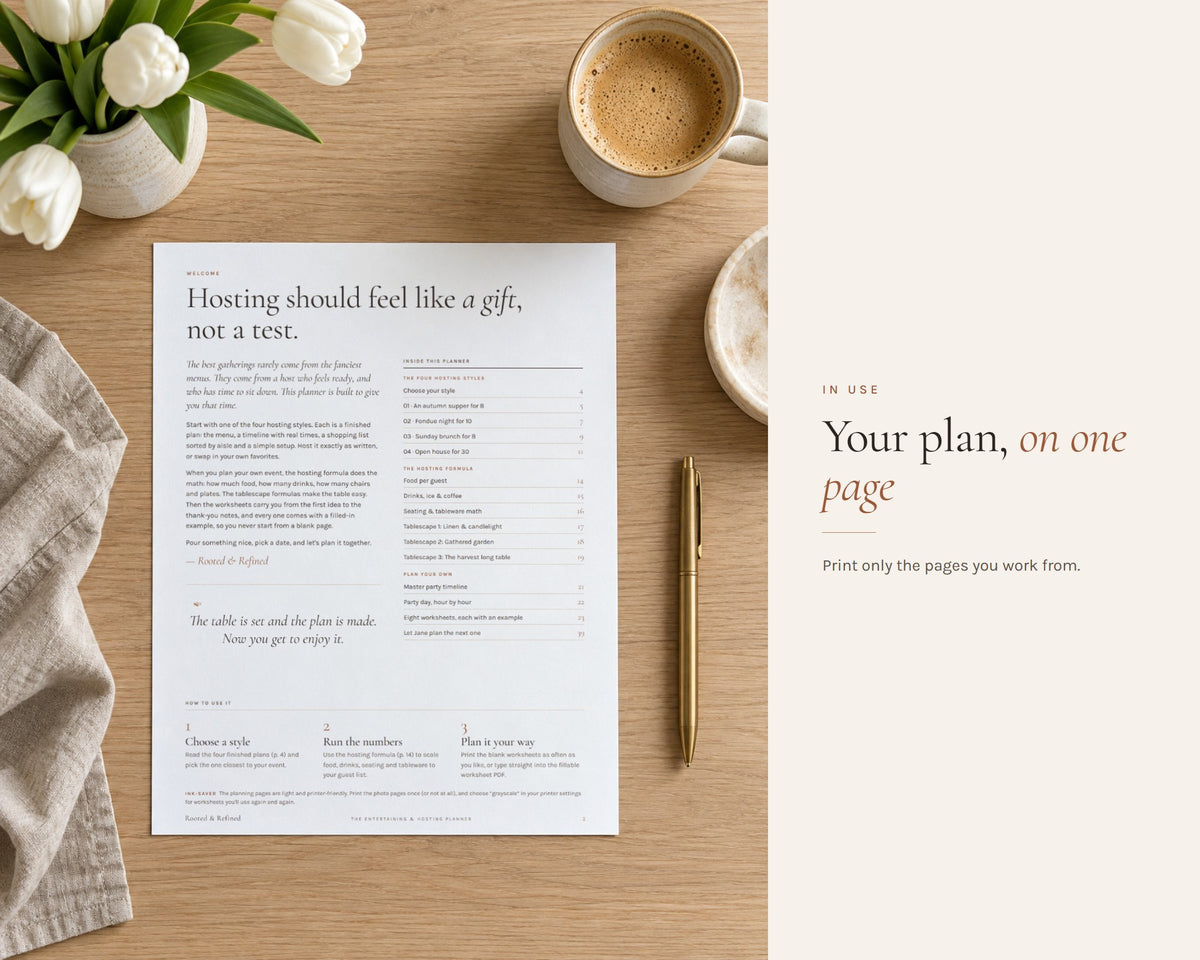 Inside the Entertaining Planner printable: sample pages, view 7 of 8