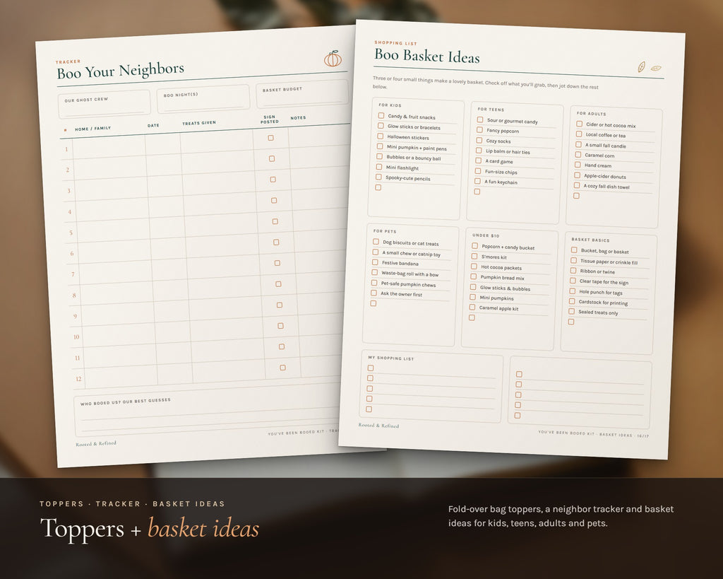 Inside the You've Been Booed Printable Kit printable: sample pages, view 7 of 8