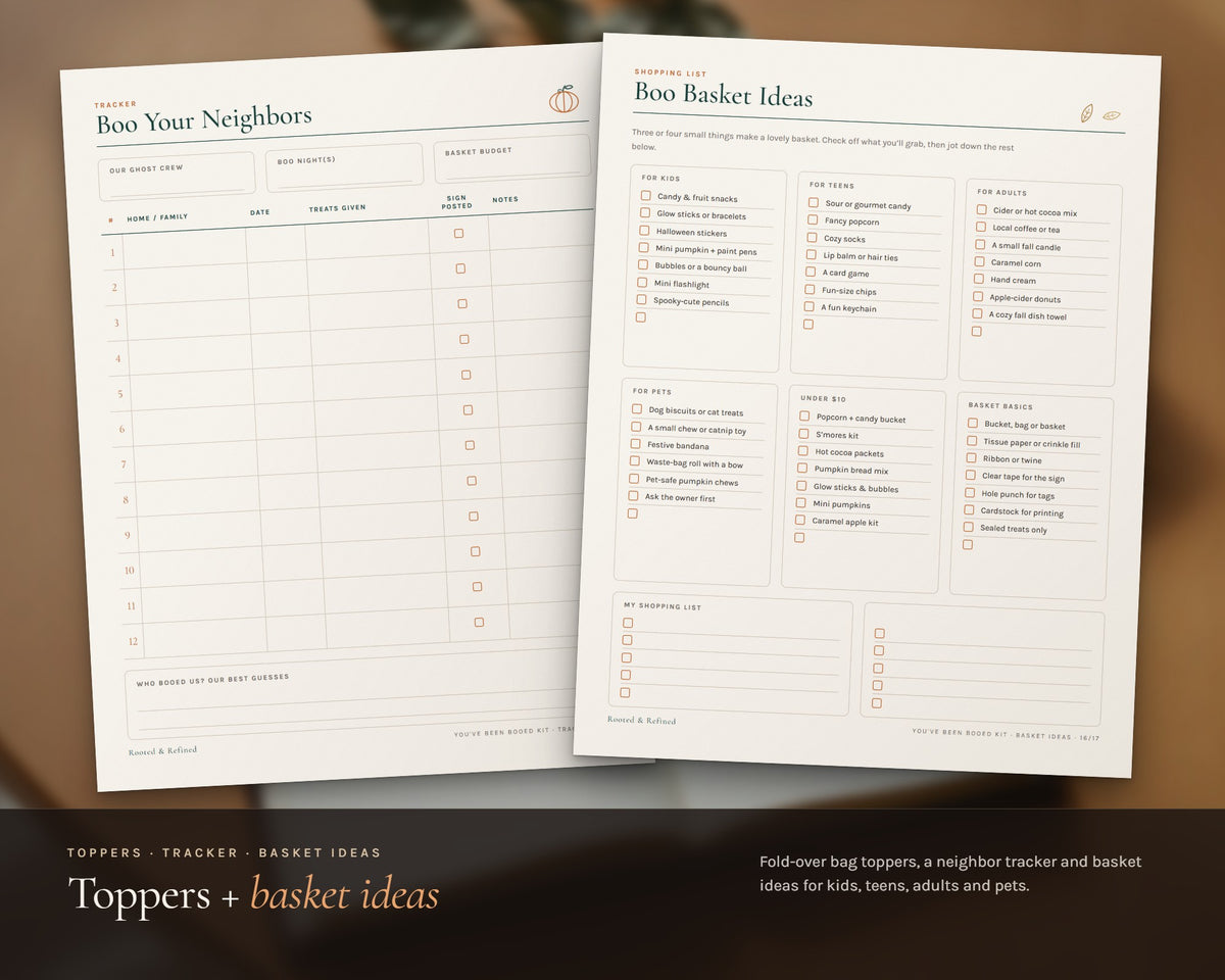 Inside the You've Been Booed Printable Kit printable: sample pages, view 7 of 8