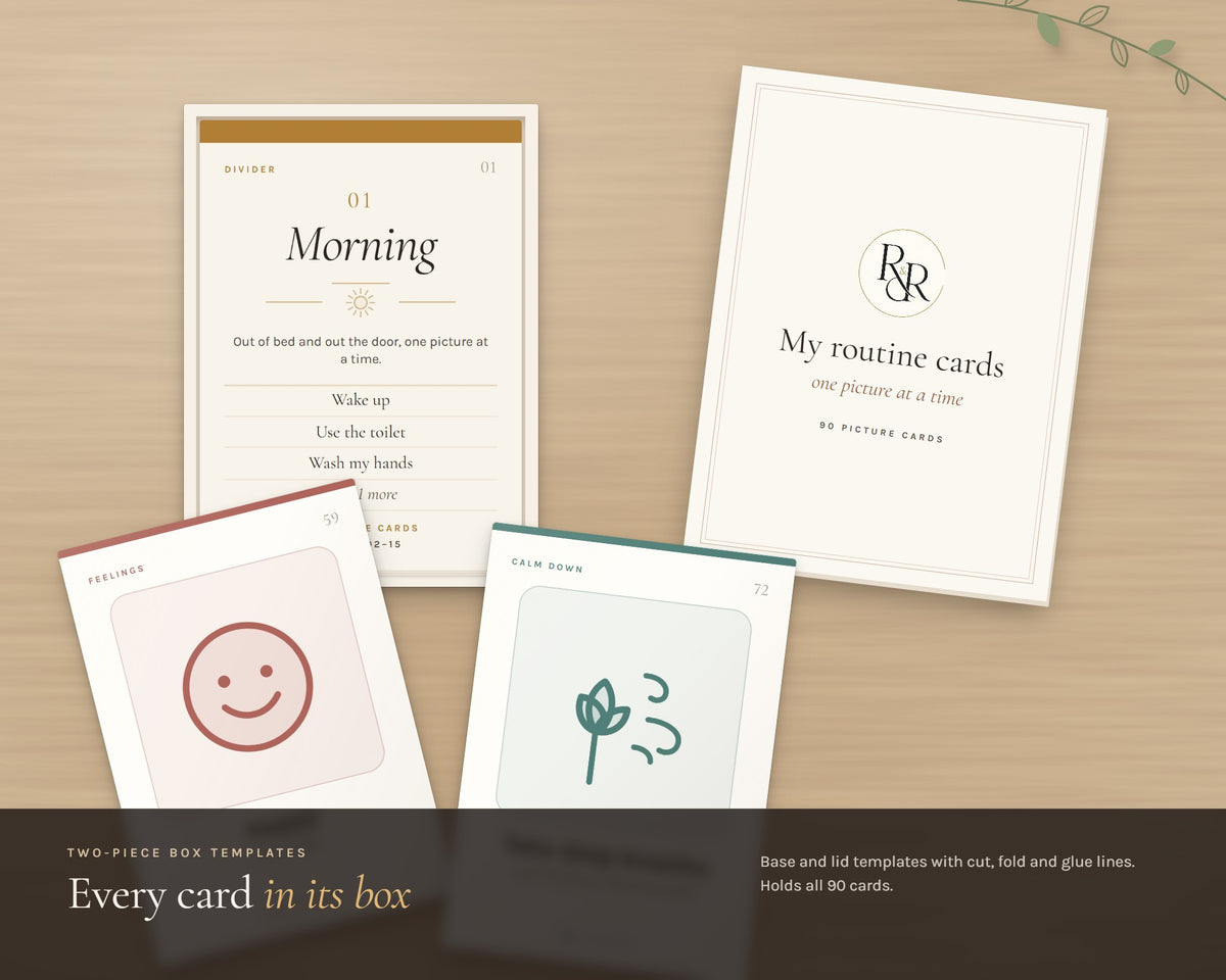 Inside the Kids Visual Routine Cards printable: sample pages, view 7 of 8