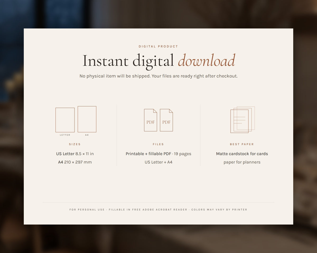 Inside the Fall Dinner Party Planner printable: sample pages, view 7 of 7