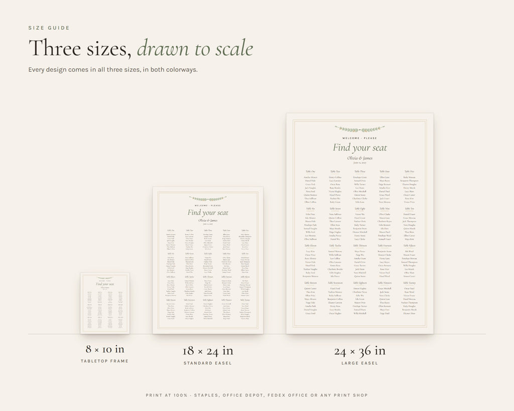 Inside the Wedding Seating Chart printable: sample pages, view 7 of 7