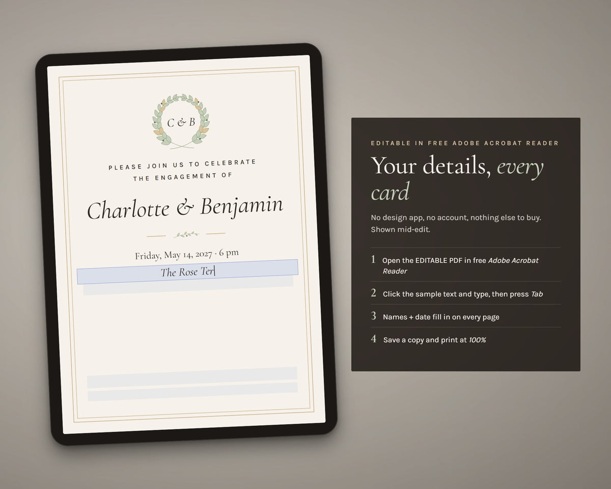 Inside the Engagement Party Kit printable: sample pages, view 7 of 7