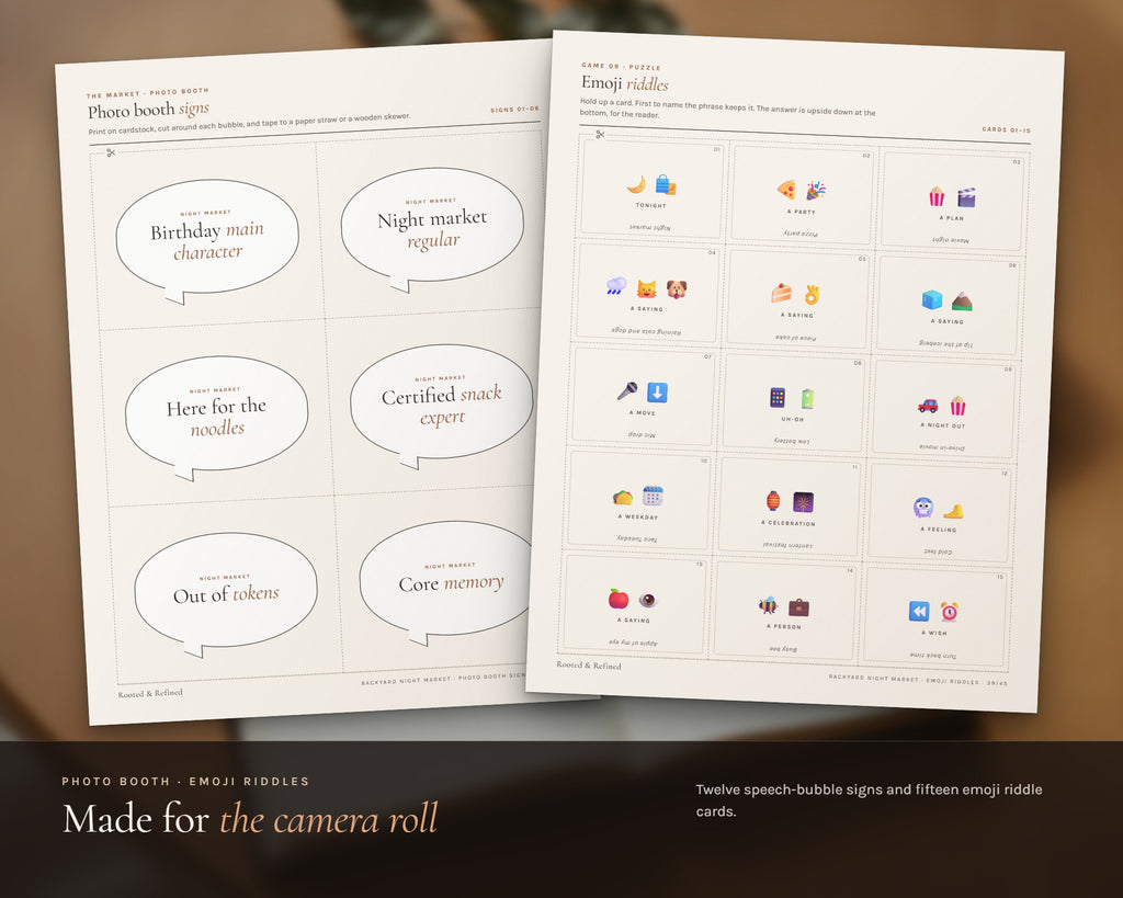 Inside the Teen Birthday Party Kit printable: sample pages, view 7 of 8