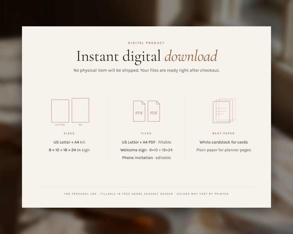 Inside the Housewarming Party Kit printable: sample pages, view 7 of 7