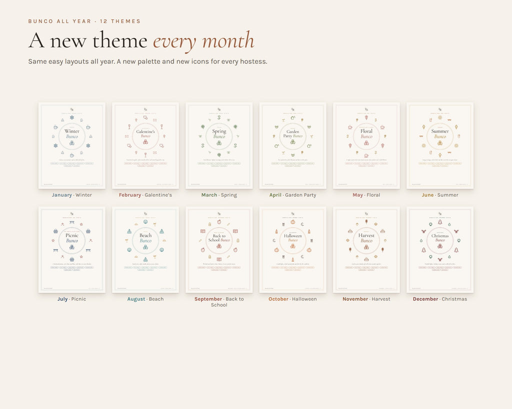 Inside the Bunco Year Bundle: 12 Themes printable: sample pages, view 7 of 8