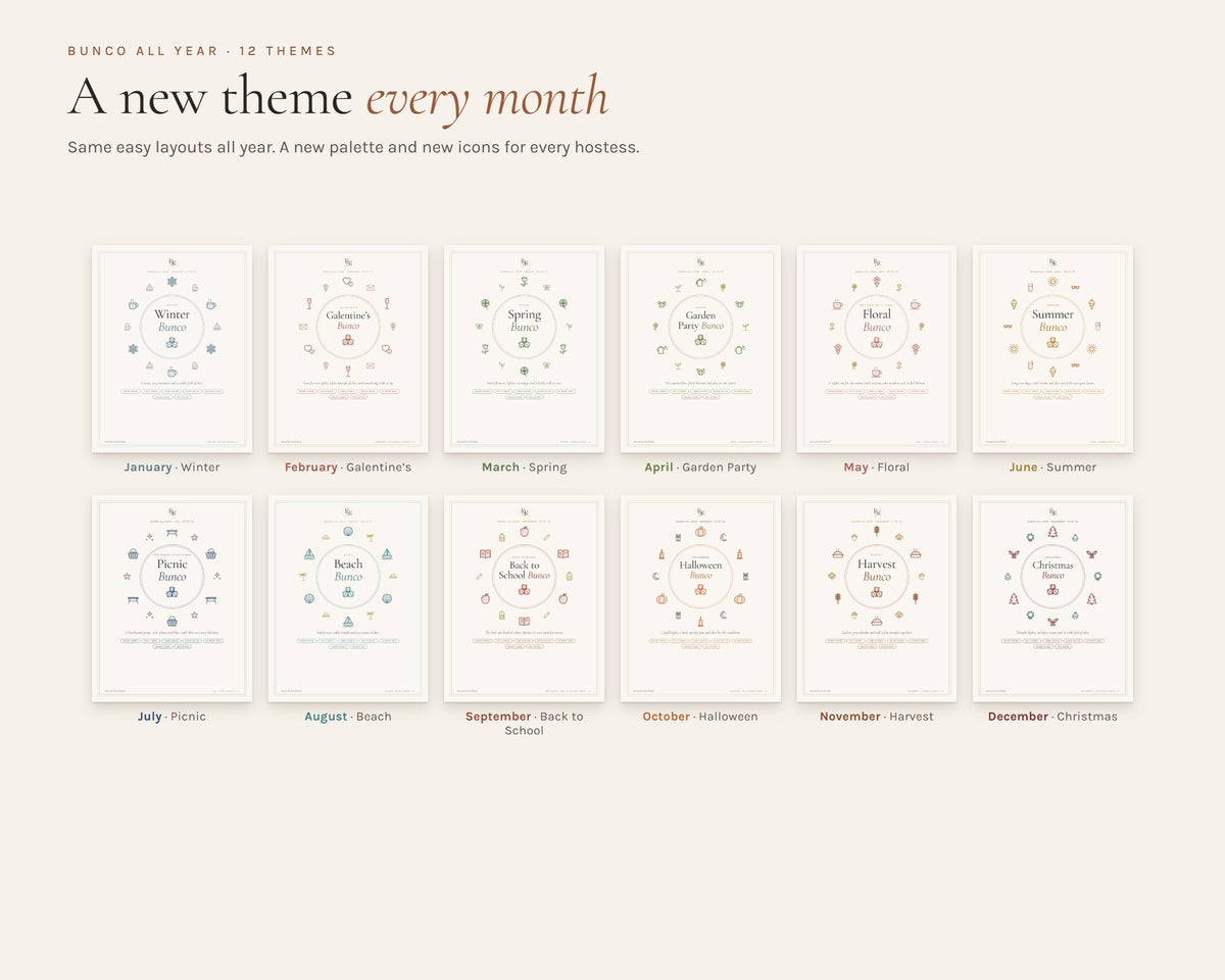 Inside the Bunco Year Bundle: 12 Themes printable: sample pages, view 7 of 8
