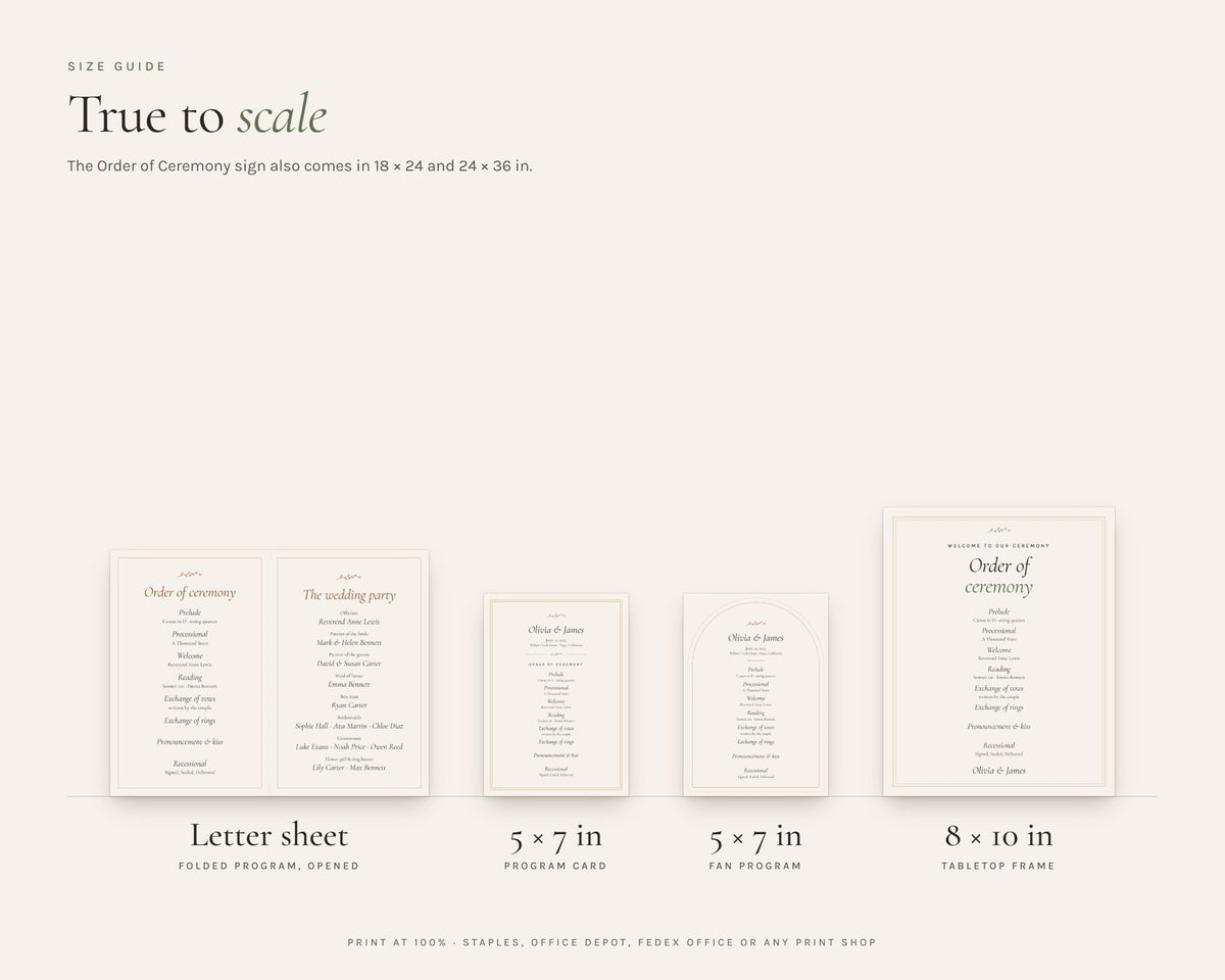 Inside the Wedding Program printable: sample pages, view 7 of 7