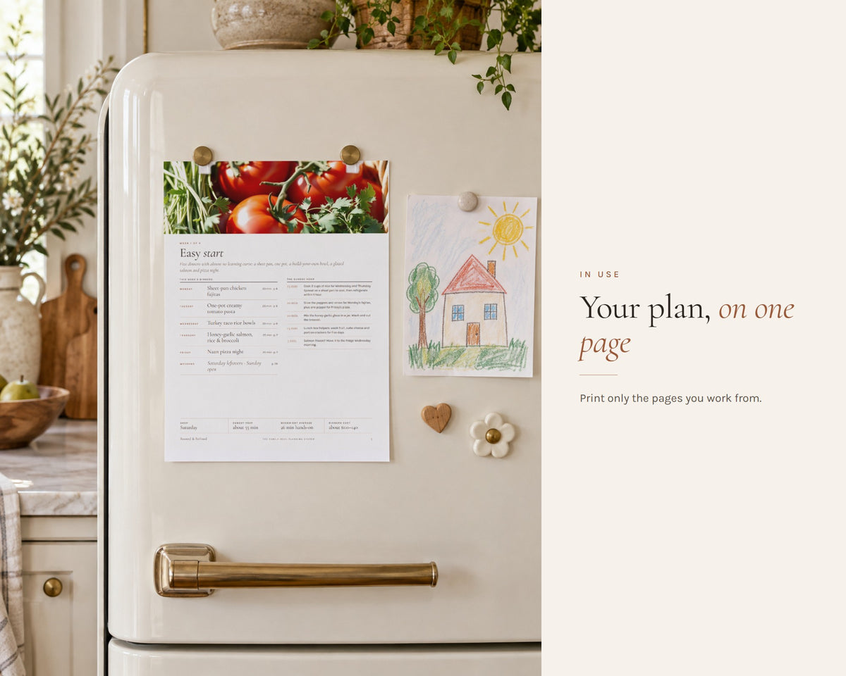 Inside the Family Meal Planner printable: sample pages, view 7 of 8