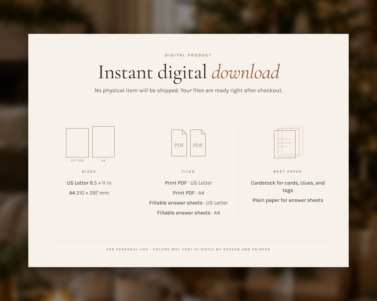 Inside the Christmas Games Bundle printable: sample pages, view 8 of 8
