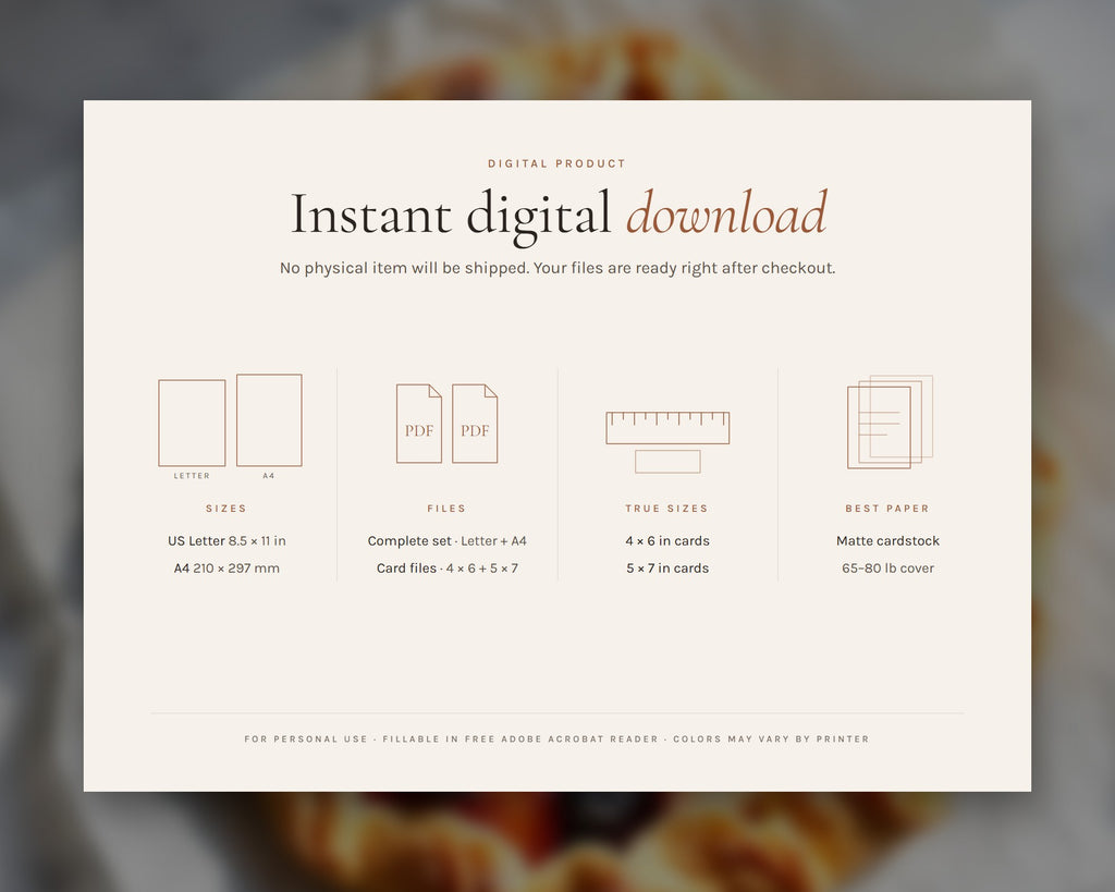 Inside the Recipe Card Templates printable: sample pages, view 8 of 8
