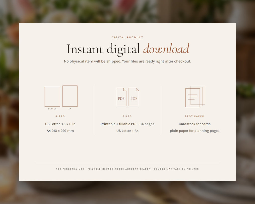 Inside the Easter Brunch Menu printable: sample pages, view 8 of 8