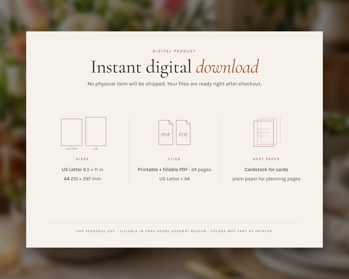 Inside the Easter Brunch Menu printable: sample pages, view 8 of 8