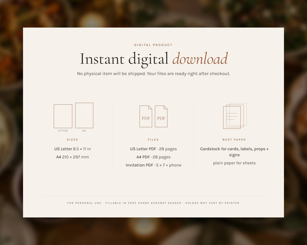 Inside the Friendsmas Party Kit printable: sample pages, view 8 of 8