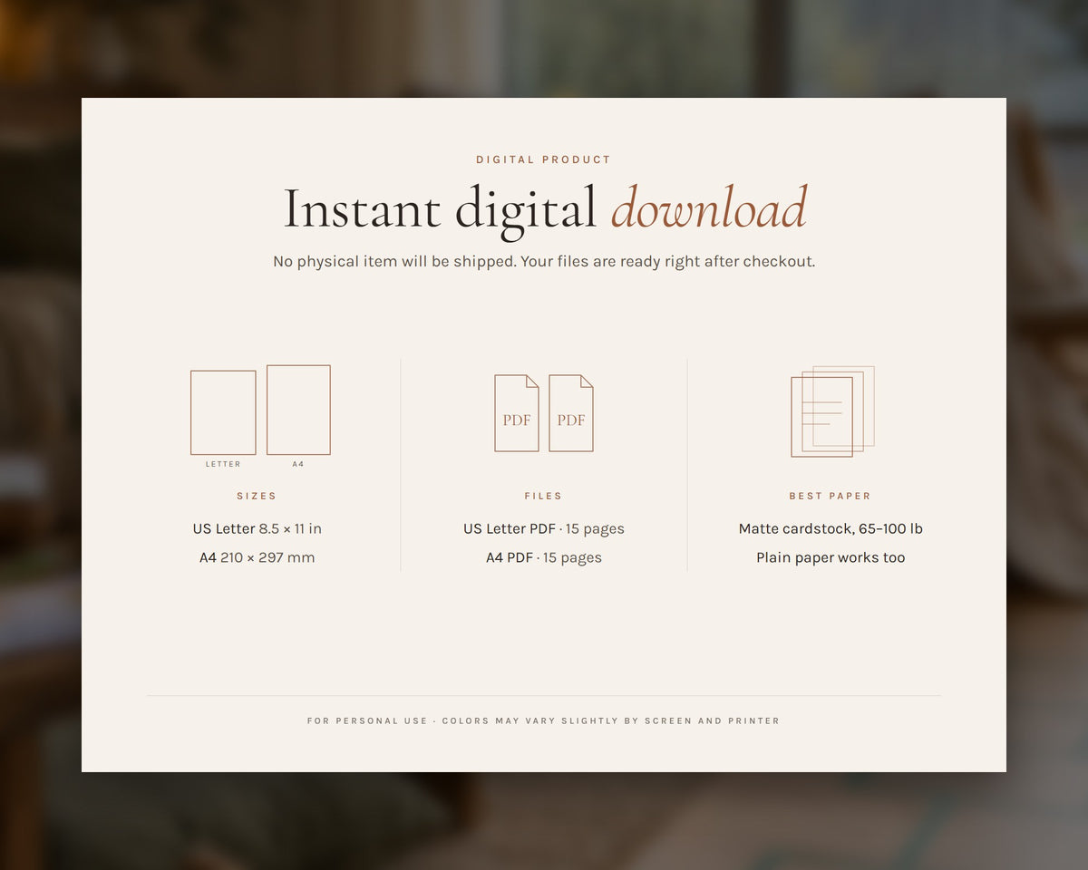 Inside the Winter Bucket List printable: sample pages, view 8 of 8