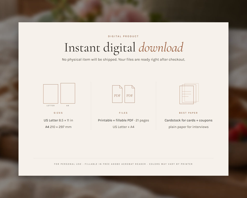 Inside the Mother's Day Kit printable: sample pages, view 8 of 8