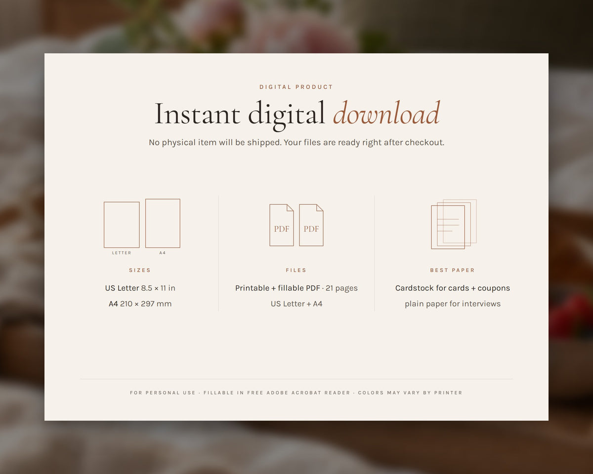 Inside the Mother's Day Kit printable: sample pages, view 8 of 8