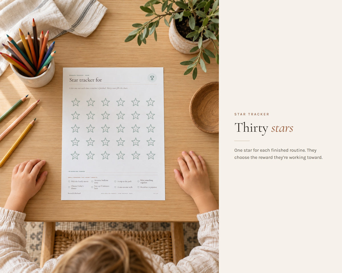Inside the Kids Routine Chart printable: sample pages, view 8 of 8