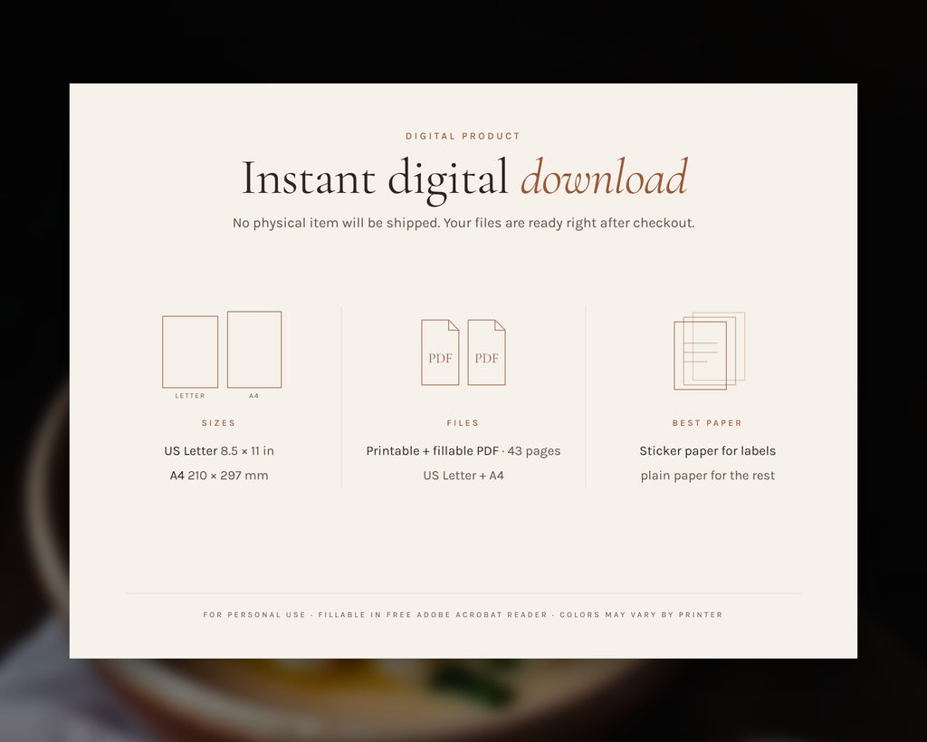 Inside the Freezer Meal Plan printable: sample pages, view 8 of 8
